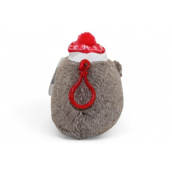 Cutie Pet-Tudies Roly Holiday Hedgehog Plush Backpack Clip With Red Hat & Pom Po - Picture 3 of 4